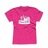 T-Shirt Traktor Oldtimer Trecker Landmaschinen Bauer 13 Farben Herren XS - 5XL Claas Fendt Deutz Landwirtschaft Landtechnik Unimog, Größe:XL, Farbe:pink - Logo W
