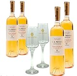 Samos Wein Vin Doux 4x 0,75l plus 2 Samos Weingläser | 15% Vol. | Samos Wein | Griechischer Likörwein | Griechischer Dessertw
