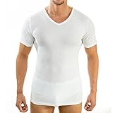 HERMKO 4880 4er Pack Herren Business Kurzarm Unterhemd mit V-Ausschnitt aus 100% Bio-Baumwolle, Größe:D 5 = EU M, Farbe:weiß
