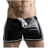 KIMODO Herren Boxershorts Schnelltrocknende Dreipunkt Shorts PU Hotpants Schwimmhose Badeshorts Strandshorts Bademode Lässig und Bequem (A-Weiß, 3XL)