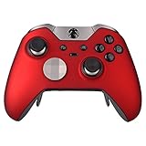 eXtremeRate Obere Hülle Case Cover Oberschale Gehäuse Skin Ersatzteile Schale mit Thumbstick-Akzent-Ringen für Xbox One Elite Controller(Rot)-Modell 1698