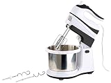 Rosenstein & Söhne Handrührgerät: Handmixer-Set: Rührständer, Edelstahl-Schüssel, 5 Stufen, Turbo, 500 W (Handrührer)