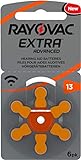 Rayovac Extra Advanced Zink Luft Hörgerätebatterie (in der Größe 13-10er Pack mit 60 Batterien, geeignet für Hörgeräte Hörhilfen) orange mit 2 Stück LUXTOR® Reinigungstü