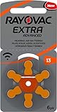 Rayovac Extra Advanced Zink Luft Hörgerätebatterie (in der Größe 13-10er Pack mit 60 Batterien, geeignet für Hörgeräte Hörhilfen) orange mit 2 Stück LUXTOR® Reinigungstü