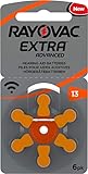 Rayovac Extra Advanced Zink Luft Hörgerätebatterie (in der Größe 13-10er Pack mit 60 Batterien, geeignet für Hörgeräte Hörhilfen) orange mit 2 Stück LUXTOR® Reinigungstü