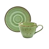 Kaffeetasse Teetasse Cappuccinotasse + Untertasse NATURE COLLECTION | Steinzeug | Green - Grün | 200