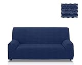 JM Textil Elastische Sofa-Husse Moraig Größe 3 Sitzer (Von 170 bis 210 cm), Farbe Blau (Mehrere Farben verfügbar)