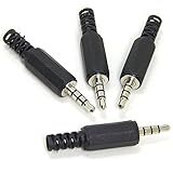 Ersatz 4-Stück TRRS-Stecker 4-Polig 3,5 mm Lötmittel DIY Audio-Kabelanschluss für Die Reparatur Von Kopfhörern H