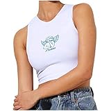 T-Shirt Damen Crop Top Y2k Fashion Sexy Corset Top Sommer Wrap Neckholder Top Aesthetic Sport Sommer Little Angel Stretch Slim-Fit Besticktes kurzes Nabelwesten Stretch T-S