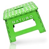 NATUMO® Premium Tritthocker Klapphocker 22cm hoch - Faltbar Küchenhocker Klapptritt Bad-Hocker Klappbar Kinderfußbank Kindertritt Aufstiegshilfe Waschbecken Für Kinder (Grün)