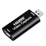 Yummici Videoaufnahmekarte, HDMI zu USB 2.0 Videospielaufnahme 1080P 60FPS, HD Video und Audio Capture Card,HDMI USB Adapter,für Live-Streaming Video-Streaming für Sp