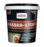 MEM Wasser-Stopp, Spezialzement für extrem nasse Wand- und Bodenflächen, Dichtet in wenigen Sekunden, Innen und außen anwendbar, Grau, 1 kg