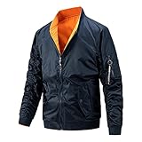 KeYIlowys Herbst Und Winter Neue Herren Fliegeranzug Und Baumwolljacke Doppelseitige Wear Stehkragen Jacke Freizeit Herrenbekleidung