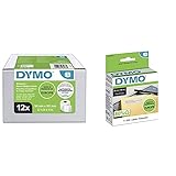 DYMO LW-Versandetiketten/-Namensschilder Selbstklebend (54 mm x 101 mm) 12 Rollen mit je 220 leicht ablösbaren Etiketten weiß & DYMO LW-Rücksendeadressetiketten | 25 mm x 54 
