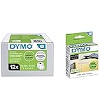 DYMO LW-Versandetiketten/-Namensschilder Selbstklebend (54 mm x 101 mm) 12 Rollen mit je 220 leicht ablösbaren Etiketten weiß & DYMO LW-Rücksendeadressetiketten | 25 mm x 54 