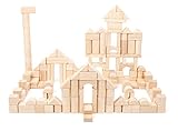 small foot 11397 Bauklötze aus Holz, Set mit 200 Teilen, inkl. Brücken, Zylindern, Dreiecken uvm., ab 1 J