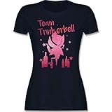 Karneval & Fasching Kostüm Outfit - Team Trinkerbell mit Flaschen - L - Navy Blau - Accessoires junggesellinnenabschied - L191 - Tailliertes Tshirt für Damen und Frauen T-S