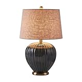 Schreibtischlampe Keramik Tischlampe Schlafzimmer Nachttischlampe 23inch Tischlampe E27 Lampenfassung for Wohnzimmer Schlafzimmer Study Room Restaurant Tischleuchte ( Color : Beige lampshade )