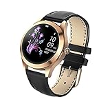 Damen wasserdichte Smartwatch,Runde Touchscreen IP68 wasserdichte Smartwatch, EIN Fitness-Tracker, Der Schlaf- Und Herzfrequenz-Schrittzähler Erkennt, Android/iOS-Armband [Entwickelt for Frauen]