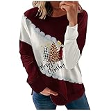 Weihnachten top lila Tunika Damen Kurzarm Damen Hemd elegant weiß Oversize Bluse Damen weiß weiße Elegante Bluse Shirt Damen cylady Women Striped Sweatshirt Sweatshirt Damen ohne Kap