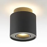 Budbuddy 6W+5W LED Deckenstrahler Schwarz Deckenspots Spotleuchte Aufbauspot Spotbalken GU10 3000K [enthalten 5W Glühbirne] Deckenaufb