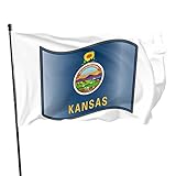 Flaggen Flagge von Kansas. Polyester Flagge mit Ösen - Wetterfeste Fahnen für Fahnenmast Flaggen - für Haus, Hof, Veranda, Dekoration 90x150