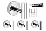 Handtuchhaken 4 Stück Chrom Edelstahlhaken, Bademantelhaken, Bad-Accessoires für Bad Toilette Küche Bü