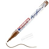 edding 5300 Acrylmarker fein - haselnuss - 1 Acrylstift wasserfest - feine Rundspitze 1-2 mm - Acryl Farben zum Malen auf Leinwand, Malpapier und Holz - Acrylstifte für S