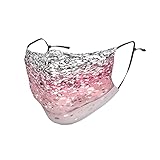 Inaayayi Sonnenblume Kuh Daydream Lustige Maske für Damen und Herren Wiederverwendbare Waschbar Verstellbar Gesichtsbedeckung Tuch Sturmhaube Staub Bandana, 11 Rotgold Pink, M