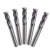 Farleshop 5pcs 4 Flute Schaftfräser Set Wolframkarbid CNC-Fräser 6x50mm for Fräswerkzeug