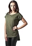 Urban Classics Damen Ladies Long Back Shaped Spray Dye Tee T-Shirt, Grün (Olive 176), X-Larg