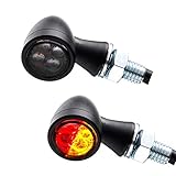 LED 3in1 Mini Rücklicht Bremslicht Blinker Zero schwarz getönt Motorrad Chopper Caferacer 1