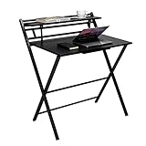 Schreibtisch 140 x 60 cm, Computertisch mit Aufbewahrungstasche, PC-Tisch Bürotisch Officetisch für Home Office Schule, Stabil Laptop-Tisch Arb