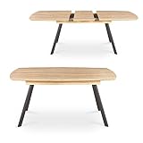 Mobilier Deco Esstisch, ausziehbar, modern, Eiche, für 6-8