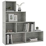 Atlojoys Bücherregal Aufbewahrungseinheit Kommode Schrankschrank mit 6 offenen Regalen, Raumteiler, 155x24x160 cm, Betong