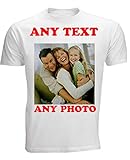 4sold Erstellen Sie Ihre eigenen personalisierte t-Shirt Uinisex Herren Kinder Beliebiges Foto Beliebiger Text, (Weiß, Unisex L)