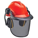 Original 4500480 Einhell Forstschutzhelm (52-66 cm Kopfumfang des Helmes, verstellbarer Gehörschutz)