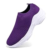 Damen Sneakers Sportschuhe Laufschuhe Plateauschuhe Turnschuhe Fashion Frauen Schuhe Atmungsaktives Leichte Schuhe Trainer Outdoor, Violett 1, 37 EU