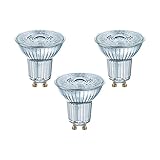 Osram LED Base PAR16 Reflektorlampe, mit GU10-Sockel, nicht dimmbar, Ersetzt 50 Watt, 36° Ausstrahlungswinkel, Warmweiß - 2700 Kelvin, 3er-Pack