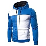 Zytyeu Hoodie Herren Slim Fit Spleißen Farbkontrast Pullover Herren Outdoor Fitness Workout Sweatshirt Herren Frühling Herbst Mode Kapuzenpullover Herren Mit Taschen TX-02 M