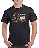 Comedy Shirts - Hunde sind Engel mit Fell - Herren T-Shirt - Schwarz/Hellbraun-Beige Gr. 5XL