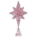 ABOOFAN Weihnachtsbaumspitze Eisen Glitzer Weihnachtsbaum Stern Topper Christbaumspitze Christbaumstern Baumkronen Christmas Tree Topper Weihnachtsbaumschmuck für Weihnachten Urlaub Deko R