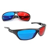 3D Brille mit Anaglyphen-Technologie für Filme oder PC-Spiele im 2er Set, Gläser rot/Cy
