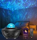 LED Sternenhimmel Projektor, Amouhom Sternenlicht Projektor mit Fernbedienung/Bluetooth 5.0/ 3 Helligkeitsstufen Spielelichter Geschenke für Weihnachten Party Schlafzimmer Spielzimmer Sp