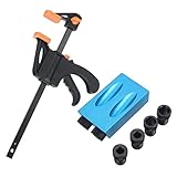 Shenyitool 8pcs Oblique Loch Locator Bohrer Jig Clamp Kit Aluminium Holzarbeiter 15 Grad-Winkel-Drilling Locator Leitfaden Holzhandwerkzeug Werkzeug