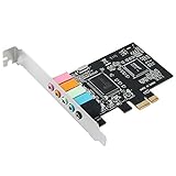Dciustfhe PCIe Soundkarte 5.1, PCI Express Surround 3D-Audiokarte Fuer PC mit hoher Direct Sound Performance und Low Profile Brack