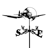 Ornament Wetter Vane Metall Weathervane Garten Anschluss Wind Flügel Wind Richtungsanzeige for Bauernhof Home Decor Geschenk (Color : Fighter Plane)