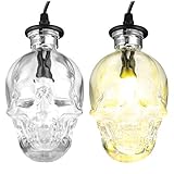 Osaladi Glas-Anhänger, Totenkopf, Lampenschirm, Hängeleuchte, Deckenleuchte aus Glas, Anhänger, Geschenk für Halloween, Partys, B