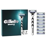 Gillette Mach3 Nassrasierer Herren, Rasierer + 8 Rasierklingen mit 3-fach Klinge, Geschenk M