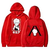 xrbanime Herren Damen Killua Zoldyck Hoodie Hunter x Hunter Pullover Anime Druck Sweatshirt Kapuzenpullover mit Käng